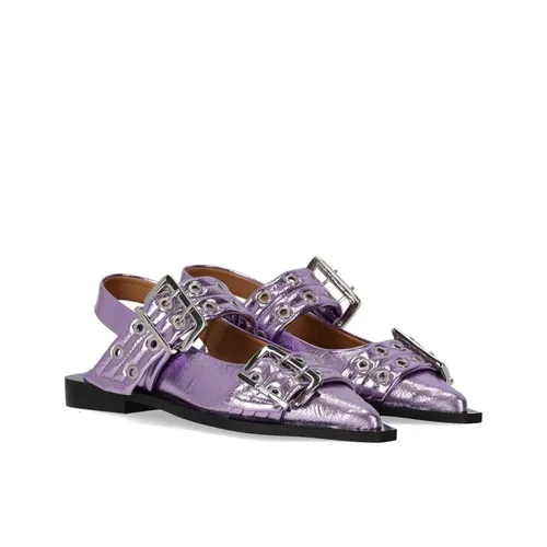 Lavender Slingback Ballet Flat with Buckles - Ganni - Modalova