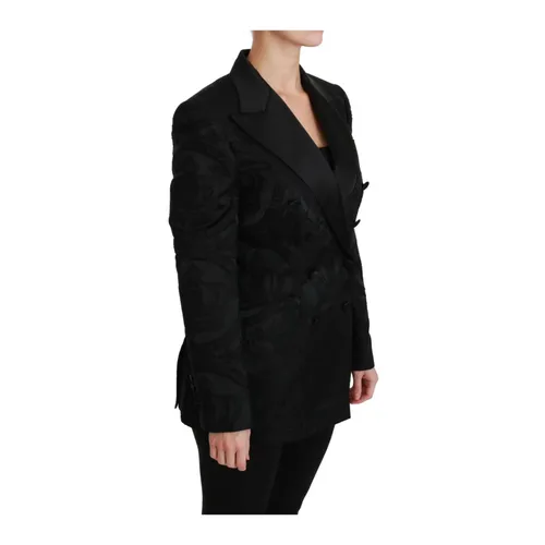 Floral Brocade Double Breasted Blazer - Dolce & Gabbana - Modalova
