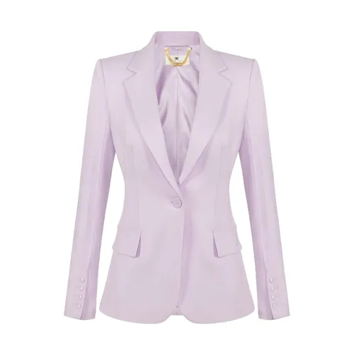 Double-layer Stretch Crepe Blazer - Elisabetta Franchi - Modalova