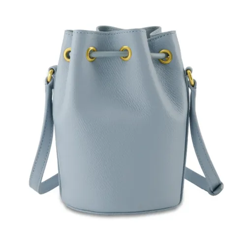 Blue Drawstring Bucket Bag with Logo - Valentino - Modalova