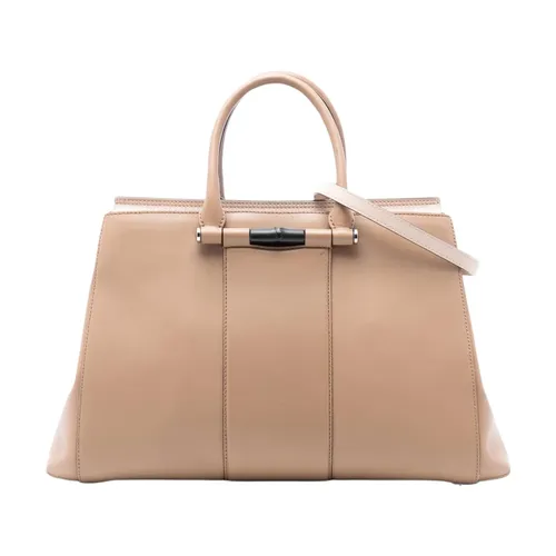 Pre-owned Structured Leather Top Handle Bag - Gucci Vintage - Modalova