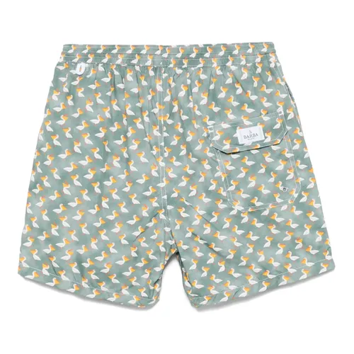 Polyester Swim Shorts with Side Pockets - Barba - Modalova