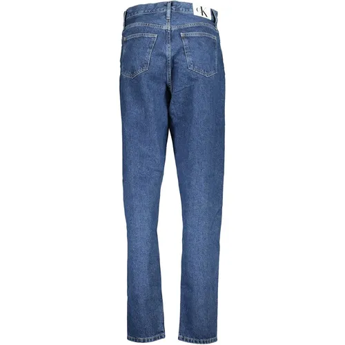 Blue Cotton Mom Jeans, 5 Pockets - Calvin Klein - Modalova