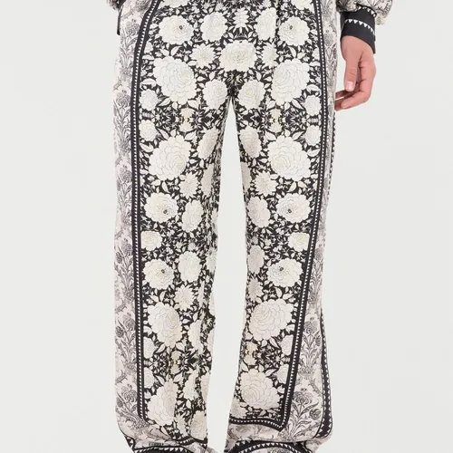 Floral Print Silk Loose Fit Pants - Roberto Cavalli - Modalova