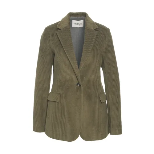 Green Velvet Blazer Classic Cut - Ottod'Ame - Modalova