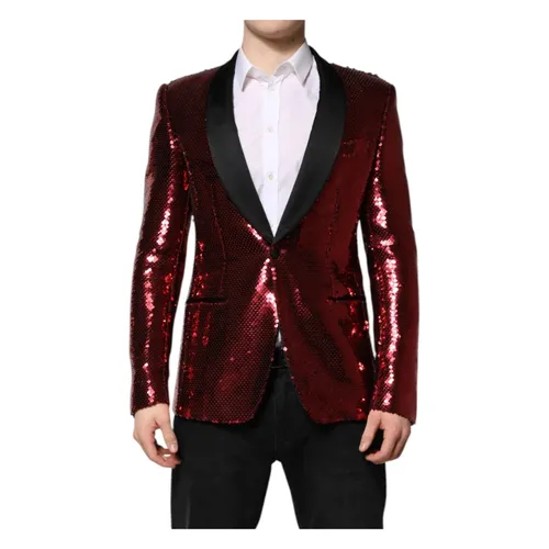 Red Sequin Embellish Blazer Jacket - Dolce & Gabbana - Modalova