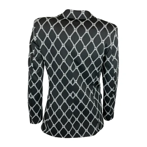 Black Blazer with Logo Pattern - Hugo - Modalova