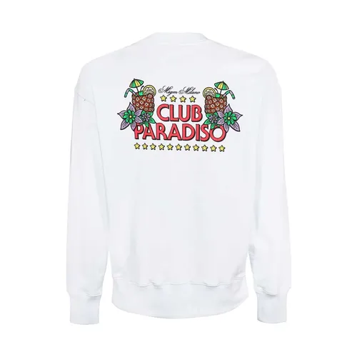 Printed Cotton Sweatshirt - Msgm - Modalova
