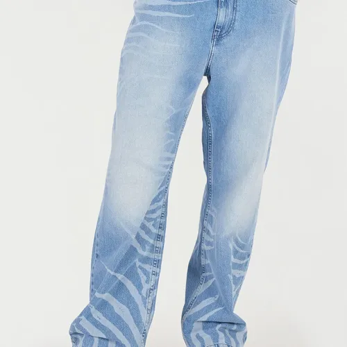 Zebra Design Denim Jeans - Roberto Cavalli - Modalova