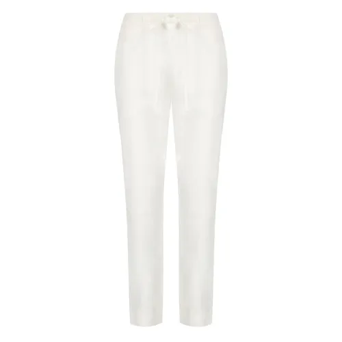 White Cotton Straight Cut Trousers - Max Mara - Modalova