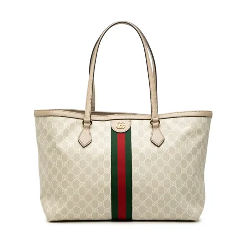 Pre-owned Vintage GG Supreme Canvas Tote Bag with Web Stripe - Gucci Vintage - Modalova
