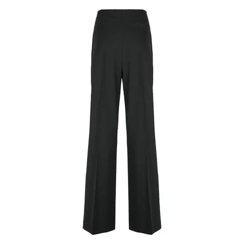 Wide Cut Black Wool Trousers - Alberta Ferretti - Modalova
