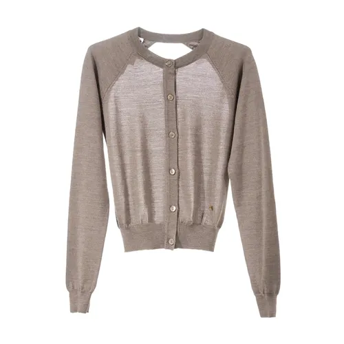 Open Back Beige Cardigan - Moschino - Modalova