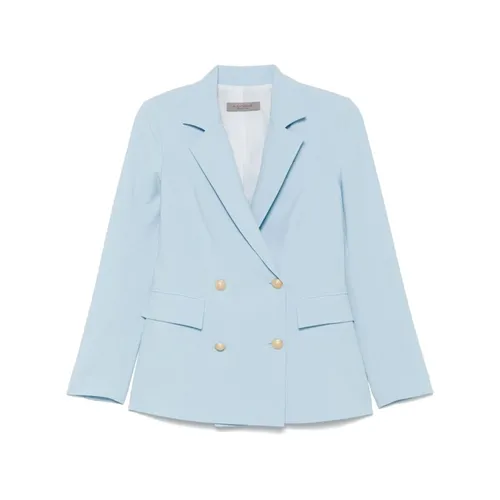 Blazer Celeste de Doble Botonadura - D.Exterior - Modalova