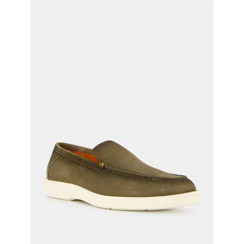 Green Suede Loafers - Santoni - Modalova