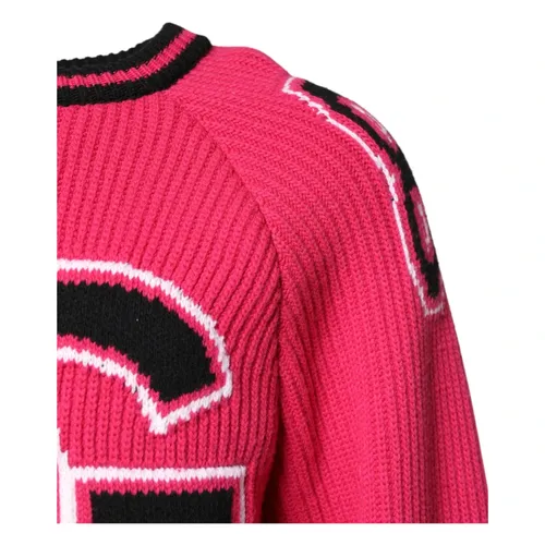 Pink Logo Print Knit Pullover Sweater - Dolce & Gabbana - Modalova