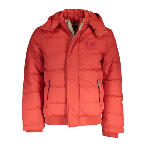 Orange Hooded Jacket with Embroidery - La Martina - Modalova