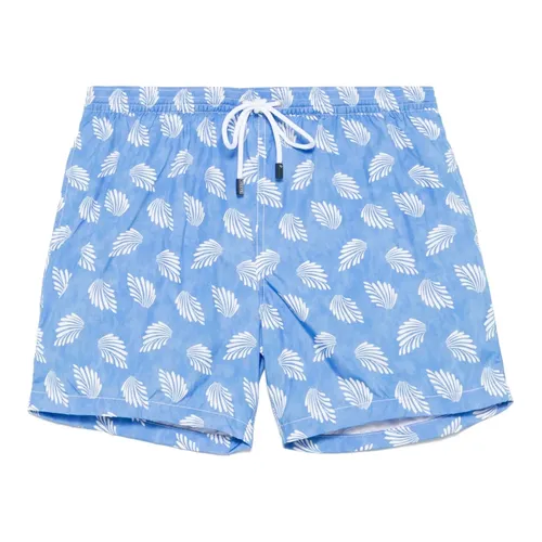 Polyester Swim Shorts with Side Pockets - Barba - Modalova