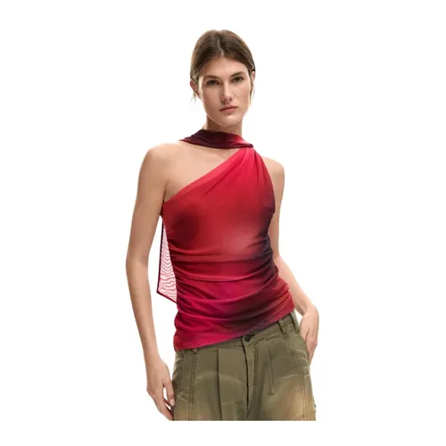 Single Shoulder Sleeveless Top - Desigual - Modalova