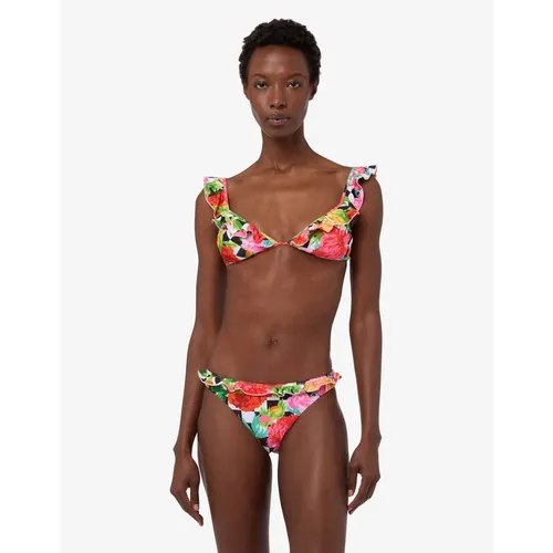 Printed Lycra Triangle Bikini Top - Moschino - Modalova