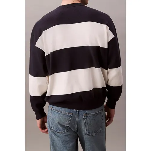 Striped Sweater with Monogram Logo - Calvin Klein - Modalova