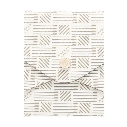 Beige Canvas Foldover Bag with Gold-tone Hardware - Moreau Paris - Modalova