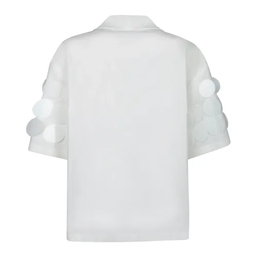 White Sequin Overlay Shirt - Msgm - Modalova