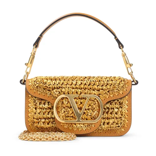 Small Top Handle Gold Viscose Shoulder Bag - Valentino Garavani - Modalova