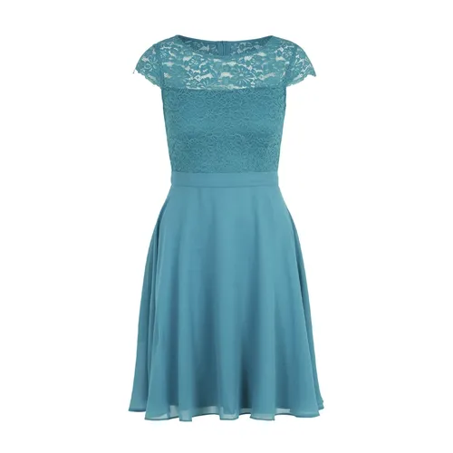 Mini Vestido de Gasa con Encaje - vera mont - Modalova