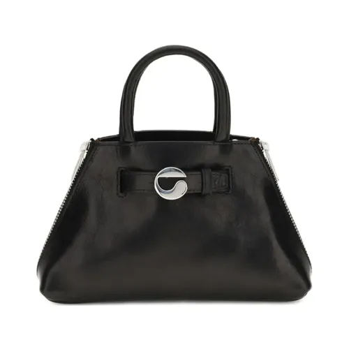 Black Leather Top Handle Bag - Coperni - Modalova