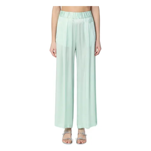 Silk Blend Elegant Trousers - Semicouture - Modalova
