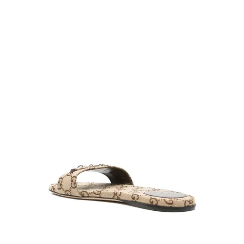 Beige Monogram Horsebit Sandals - Gucci - Modalova