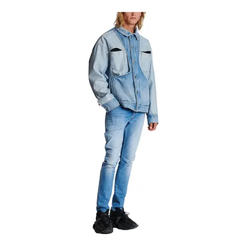 Reverse cut denim jacket - Balmain - Modalova
