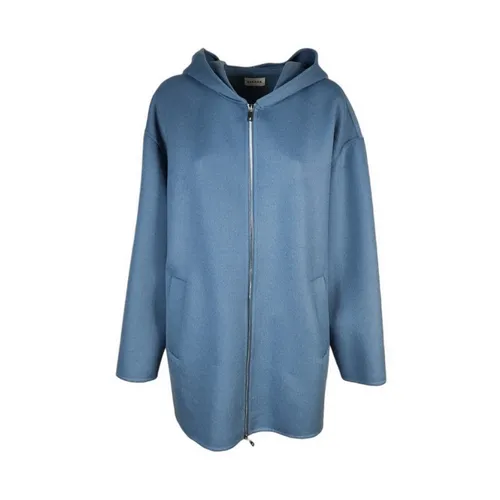 Clear Blue Wool Coat with Hood - P.a.r.o.s.h. - Modalova