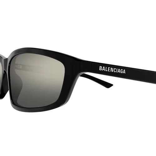 Rectangular Black Sunglasses with White Logo - Balenciaga - Modalova