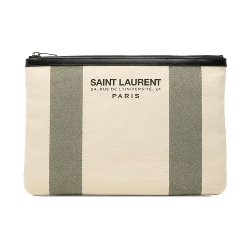 Pre-owned Striped Zip Pouch - Saint Laurent Vintage - Modalova