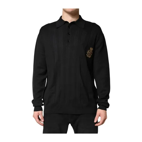 Crest Long Sleeve Pullover Sweater - Dolce & Gabbana - Modalova