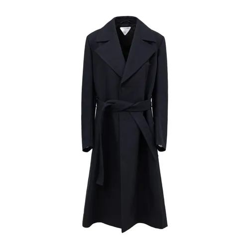 Blue Cotton Canvas Trench Coat - Bottega Veneta - Modalova