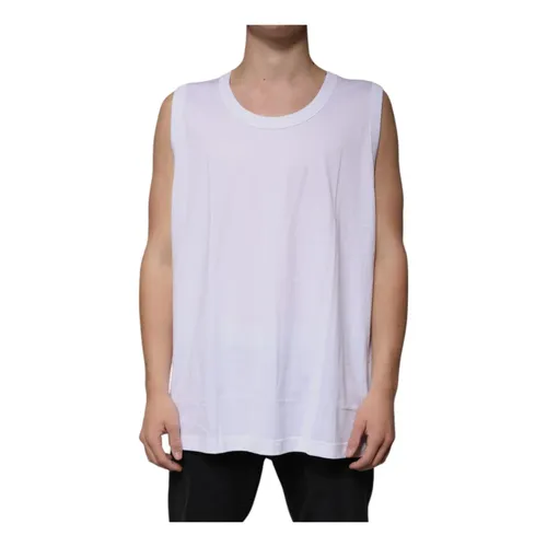 White Cotton Tank Top - Dolce & Gabbana - Modalova