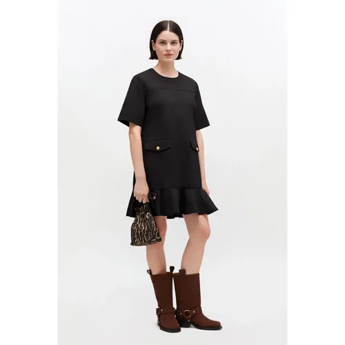 Stretch Cotton Mini Dress - Ganni - Modalova