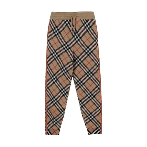 Knit Check Trousers - Burberry - Modalova
