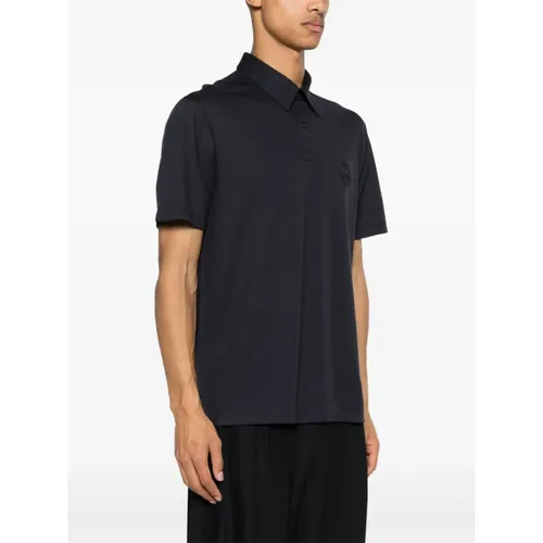 Midnight Blue Embroidered Logo Polo - Brioni - Modalova