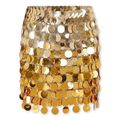 Falda Mini de Disco Dorado con Efecto Degradado - Rabanne - Modalova