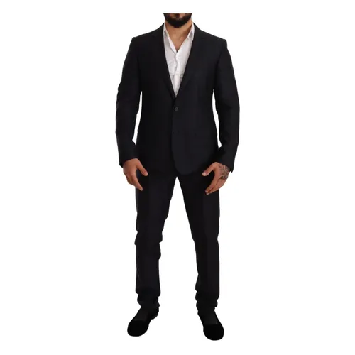 Blue Pattern Martini Slim FIT Suit - Dolce & Gabbana - Modalova