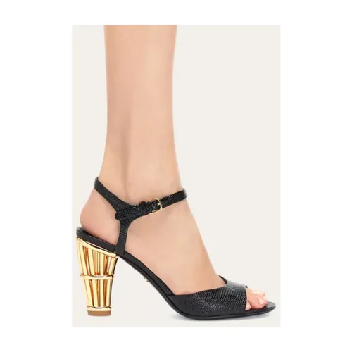 Golden Cage Heel Sandal - Ferragamo - Modalova