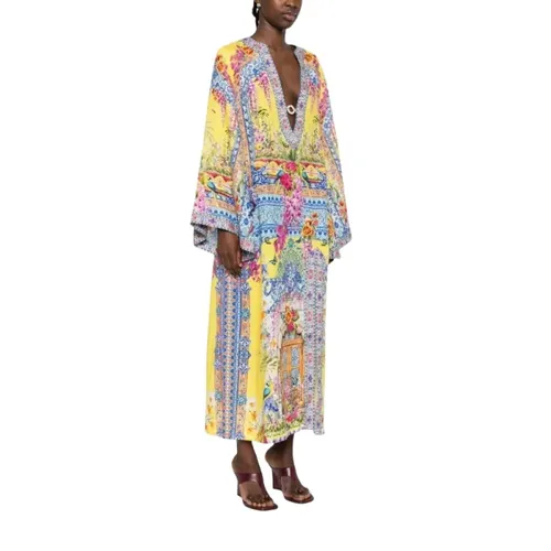 Deep V-Neck Hardware Kaftan - Camilla - Modalova
