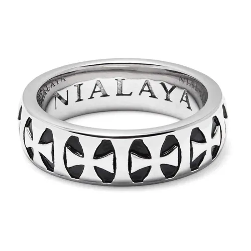 Men's Silver Iron Cross Ring - Nialaya - Modalova