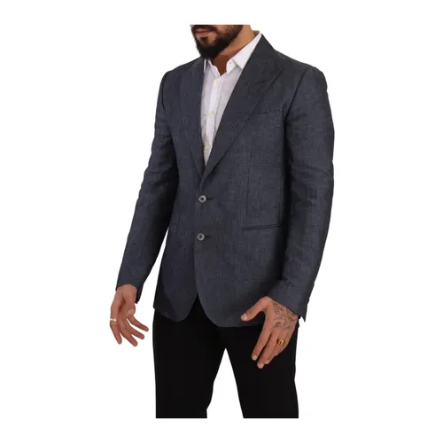 Elegant Blue Slim Fit Blazer - Dolce & Gabbana - Modalova