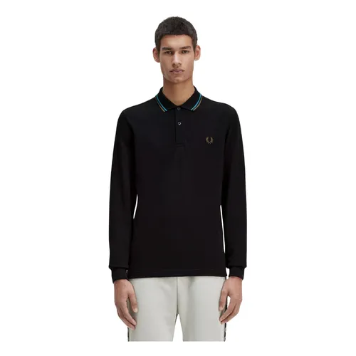 Long Sleeve Polo with Double Stripe - Fred Perry - Modalova