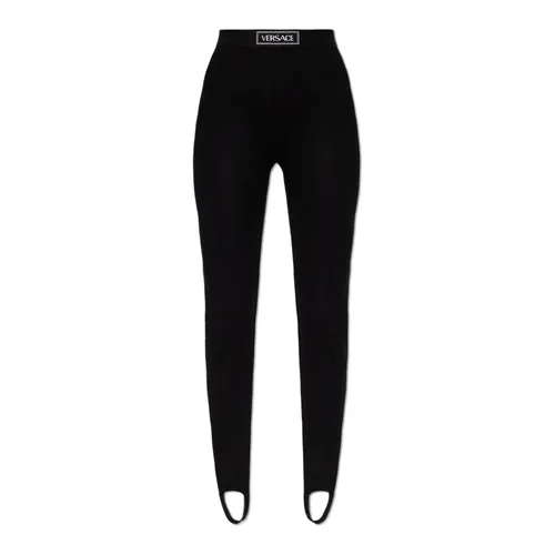 Leggings with logo - Versace - Modalova